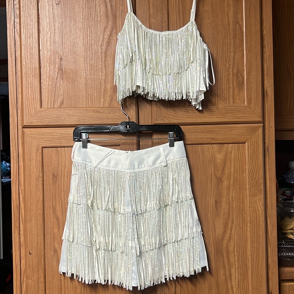 LBT super cute Rhinestone Fringe Set